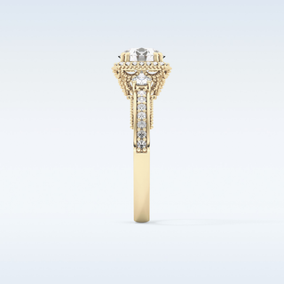 1.05 CT Cluster Engagement Ring Featuring Round Moissanite