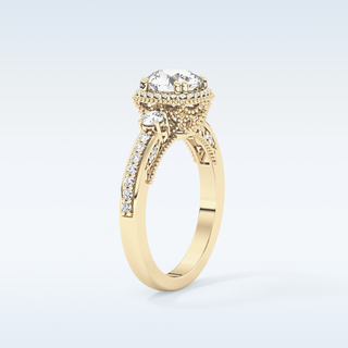 1.05 CT Cluster Engagement Ring Featuring Round Moissanite