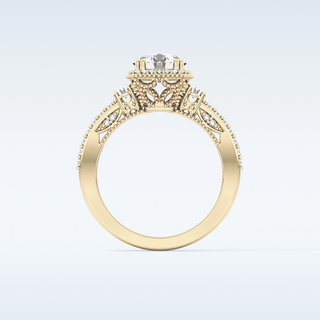 1.05 CT Cluster Engagement Ring Featuring Round Moissanite