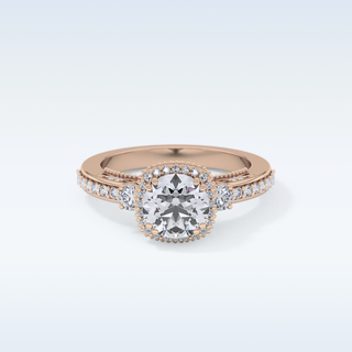 1.05 CT Cluster Engagement Ring Featuring Round Moissanite