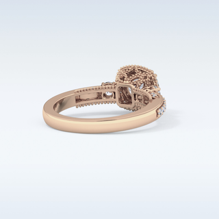 1.05 CT Cluster Engagement Ring Featuring Round Moissanite