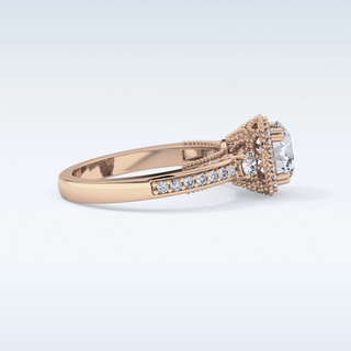 1.05 CT Cluster Engagement Ring Featuring Round Moissanite