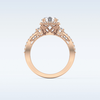 1.05 CT Cluster Engagement Ring Featuring Round Moissanite