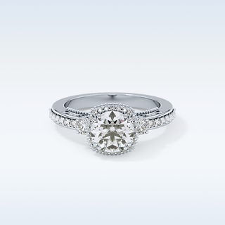 1.05 CT Cluster Engagement Ring Featuring Round Moissanite