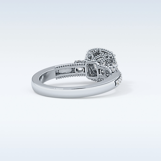 1.05 CT Cluster Engagement Ring Featuring Round Moissanite