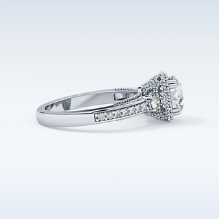 1.05 CT Cluster Engagement Ring Featuring Round Moissanite