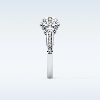 1.05 CT Cluster Engagement Ring Featuring Round Moissanite