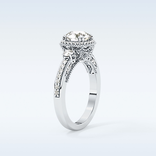 1.05 CT Cluster Engagement Ring Featuring Round Moissanite
