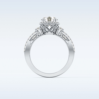 1.05 CT Cluster Engagement Ring Featuring Round Moissanite