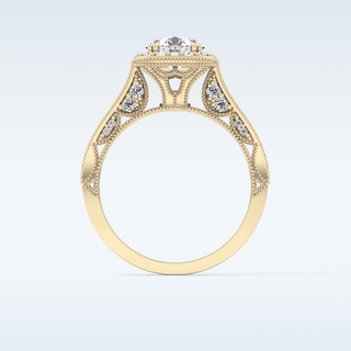 1.05 CT Halo & Pave Engagement Ring Featuring Round Moissanite