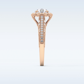 1.05 CT Halo & Pave Engagement Ring Featuring Round Moissanite