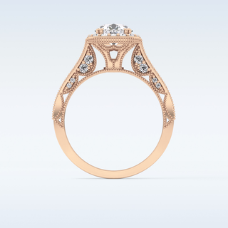 1.05 CT Halo & Pave Engagement Ring Featuring Round Moissanite