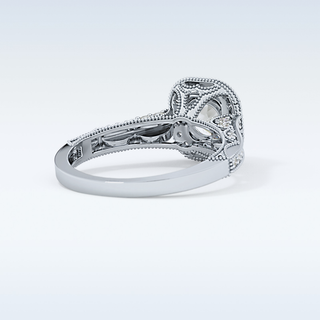 1.05 CT Halo & Pave Engagement Ring Featuring Round Moissanite