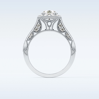 1.05 CT Halo & Pave Engagement Ring Featuring Round Moissanite
