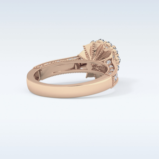 0.79 CT Halo & Pave Engagement Ring Featuring Round Moissanite
