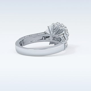 0.79 CT Halo & Pave Engagement Ring Featuring Round Moissanite