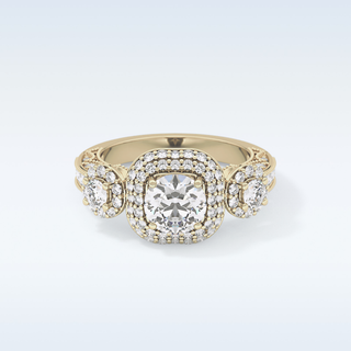 0.84 CT Cluster Engagement Ring Featuring Round Moissanite
