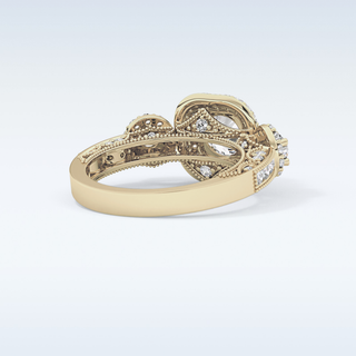 0.84 CT Cluster Engagement Ring Featuring Round Moissanite