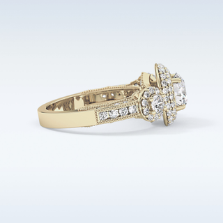 0.84 CT Cluster Engagement Ring Featuring Round Moissanite