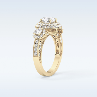 0.84 CT Cluster Engagement Ring Featuring Round Moissanite
