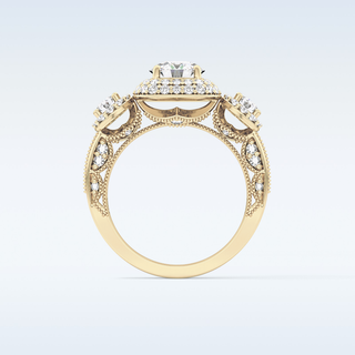 0.84 CT Cluster Engagement Ring Featuring Round Moissanite