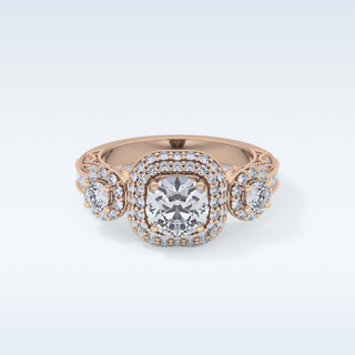 0.84 CT Cluster Engagement Ring Featuring Round Moissanite