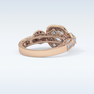 0.84 CT Cluster Engagement Ring Featuring Round Moissanite