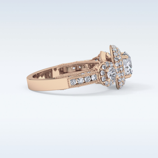0.84 CT Cluster Engagement Ring Featuring Round Moissanite