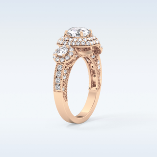 0.84 CT Cluster Engagement Ring Featuring Round Moissanite