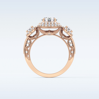 0.84 CT Cluster Engagement Ring Featuring Round Moissanite