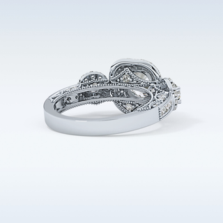 0.84 CT Cluster Engagement Ring Featuring Round Moissanite