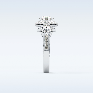 0.84 CT Cluster Engagement Ring Featuring Round Moissanite