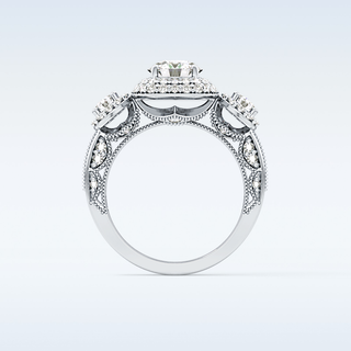 0.84 CT Cluster Engagement Ring Featuring Round Moissanite