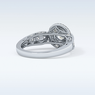 1.05 CT Double Halo & Pave Engagement Ring Featuring Round Moissanite