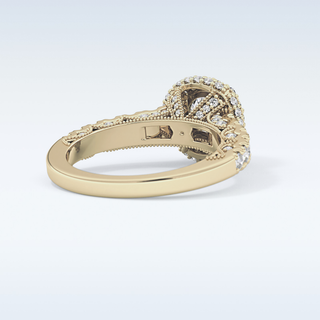 1.05 CT Halo & Pave Engagement Ring Featuring Round Moissanite