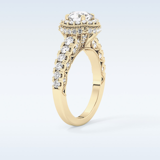 1.05 CT Halo & Pave Engagement Ring Featuring Round Moissanite