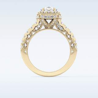 1.05 CT Halo & Pave Engagement Ring Featuring Round Moissanite