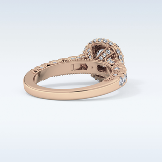 1.05 CT Halo & Pave Engagement Ring Featuring Round Moissanite