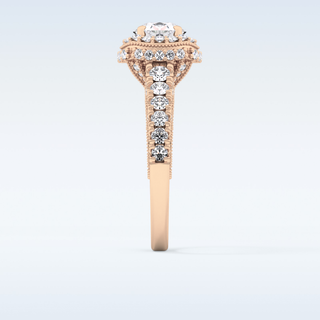 1.05 CT Halo & Pave Engagement Ring Featuring Round Moissanite