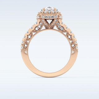 1.05 CT Halo & Pave Engagement Ring Featuring Round Moissanite