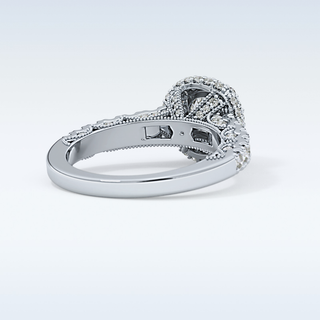 1.05 CT Halo & Pave Engagement Ring Featuring Round Moissanite