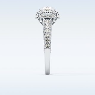 1.05 CT Halo & Pave Engagement Ring Featuring Round Moissanite