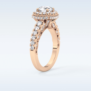 1.15 CT Halo & Pave Engagement Ring Featuring Round Moissanite