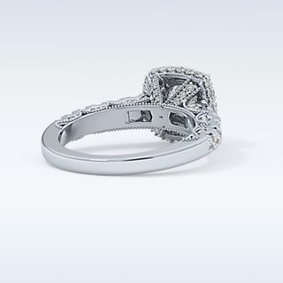 1.15 CT Halo & Pave Engagement Ring Featuring Round Moissanite