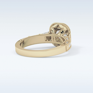 1.05 CT Halo & Pave Engagement Ring Featuring Round Moissanite