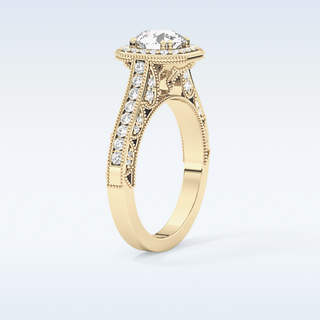 1.05 CT Halo & Pave Engagement Ring Featuring Round Moissanite