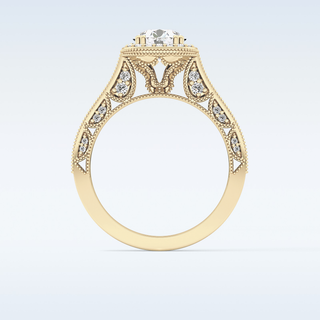 1.05 CT Halo & Pave Engagement Ring Featuring Round Moissanite