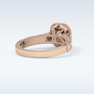 1.05 CT Halo & Pave Engagement Ring Featuring Round Moissanite