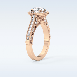1.05 CT Halo & Pave Engagement Ring Featuring Round Moissanite