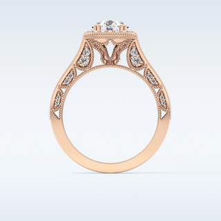 1.05 CT Halo & Pave Engagement Ring Featuring Round Moissanite